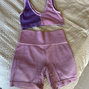 Colsie Lilac Ribbed Ensemble